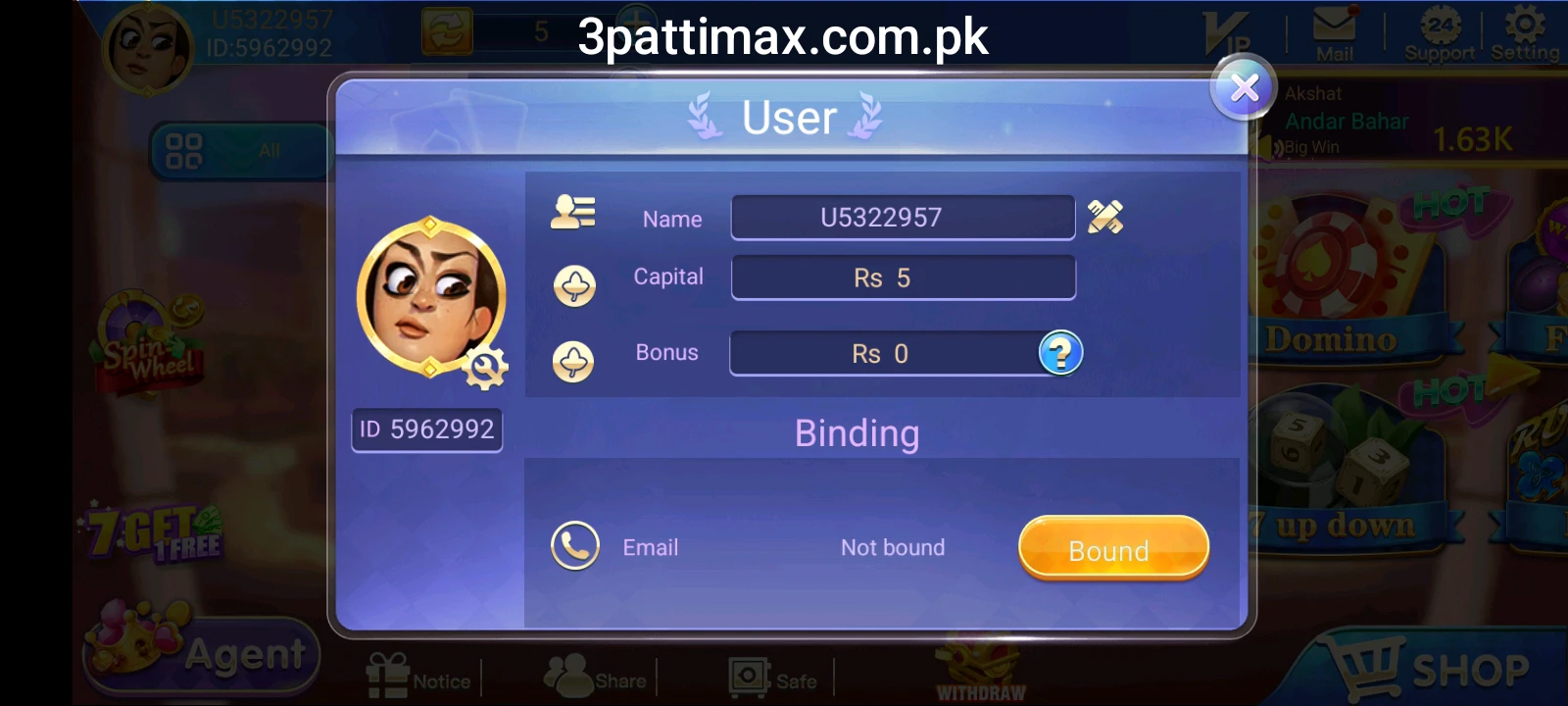 3 Patti max register